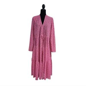 Betsey Johnson Semi Sheer Monogram Mesh Robe